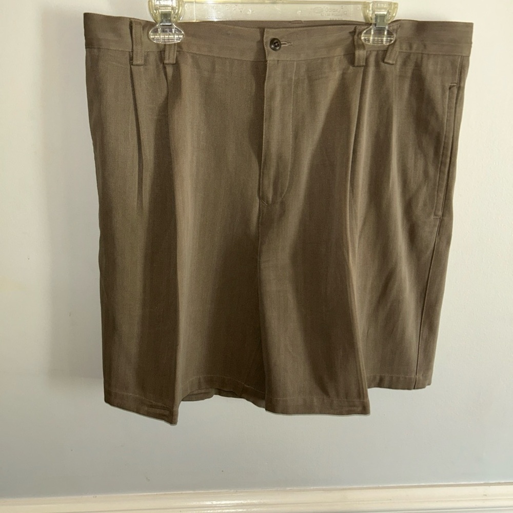 Bachrach Brown Flat-Front Men's Shorts